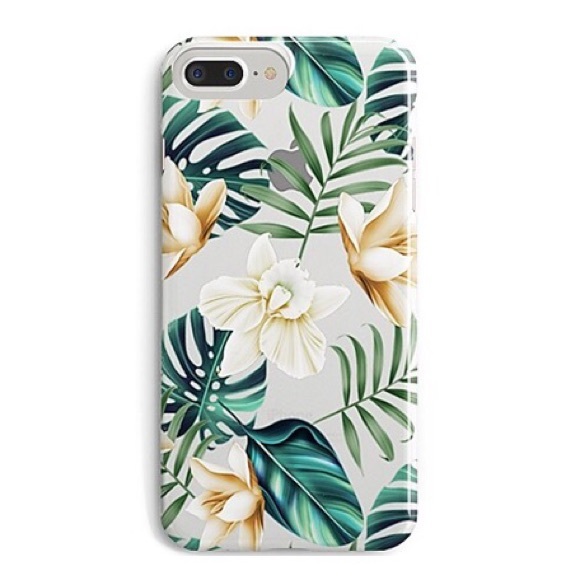 FINAL SALE iPhone 7+/8+ Case Vanilla Tropical Leaf - Picture 2 of 4